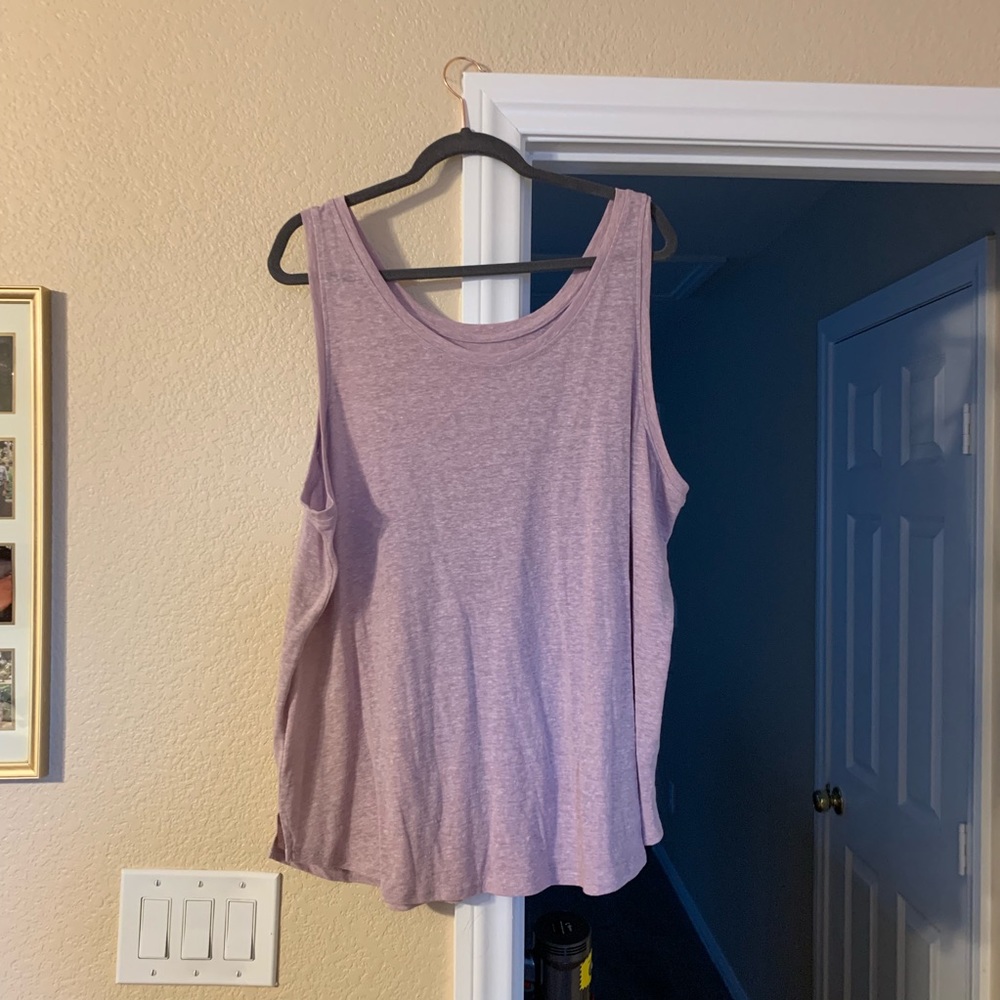Purple tank top.